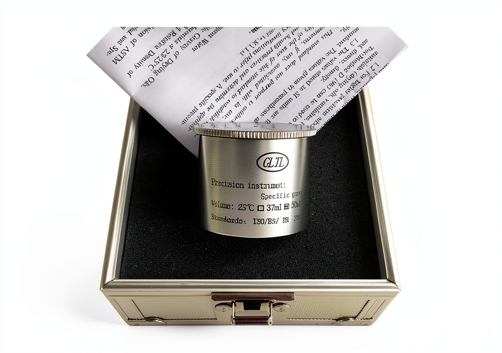 GLTL density cup showing stainless steel construction and smooth surface