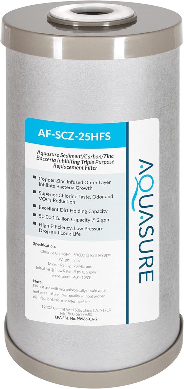 Aquasure Water Filter Sediment Carbon Zinc Replacement-0