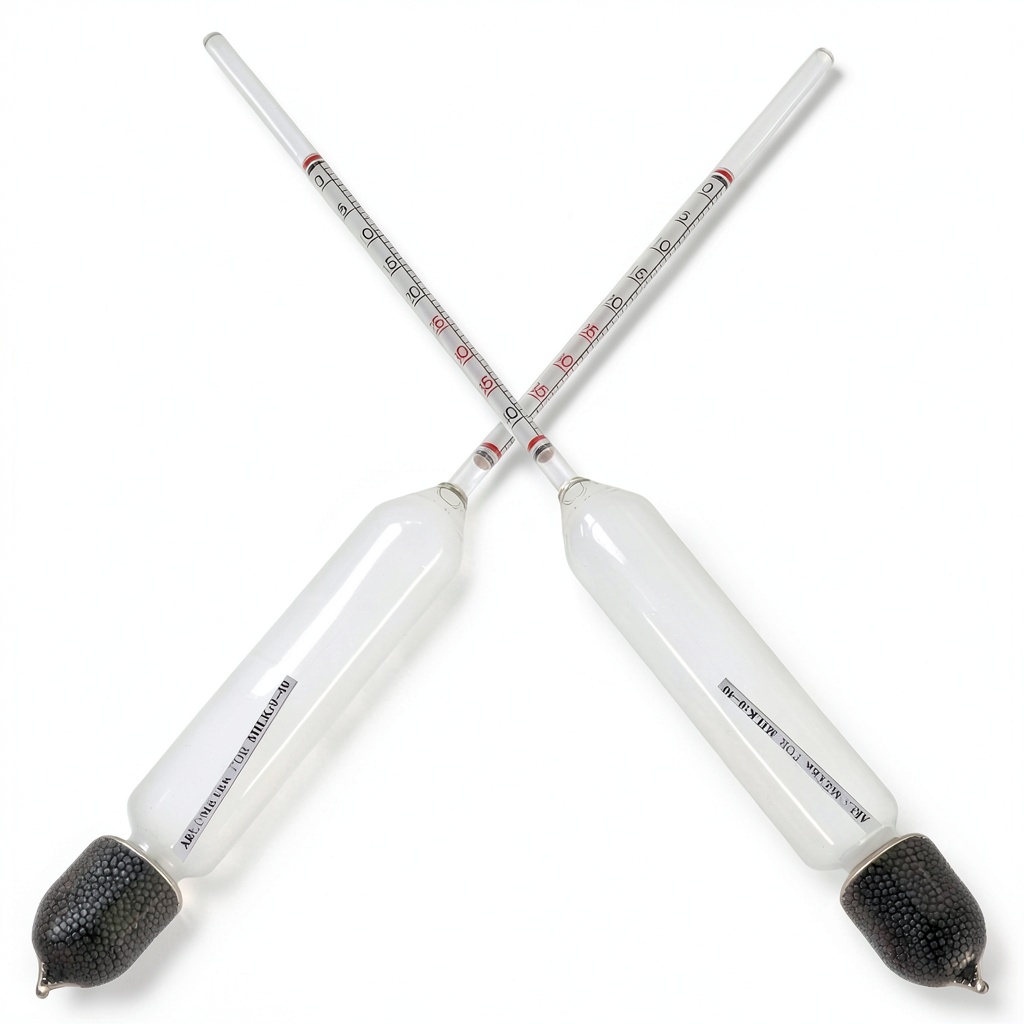 POPETPOP lactometer hydrometer measuring milk density in a clear glass container