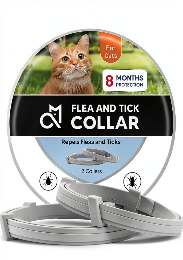 Cat Flea Collar NJKPUYT Tick Collars 8-Month Soft Adjustable-0