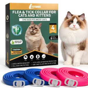 YOTANGO Cat Flea Collar 19in Adjustable Waterproof Essential Oil-0