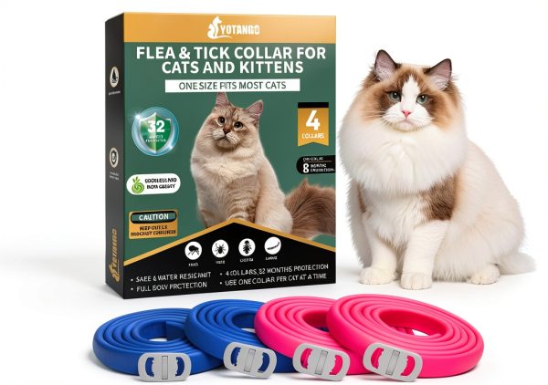 YOTANGO Cat Flea Collar 19in Adjustable Waterproof Essential Oil-0