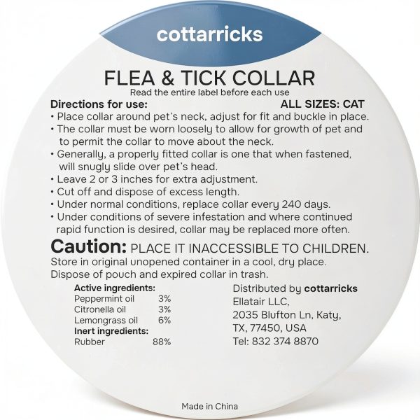 Cat Flea Collar Cottarricks Adjustable Long Lasting Protection for-6