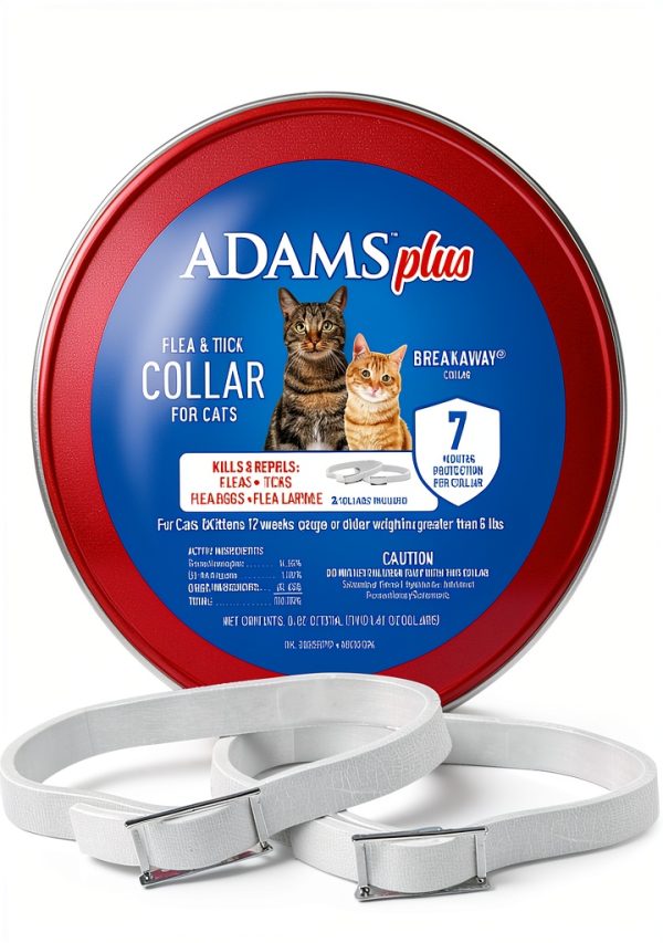 Adams Flea & Tick Collar for Cats 2‑Pack 7‑Month Protection Breakaway-0