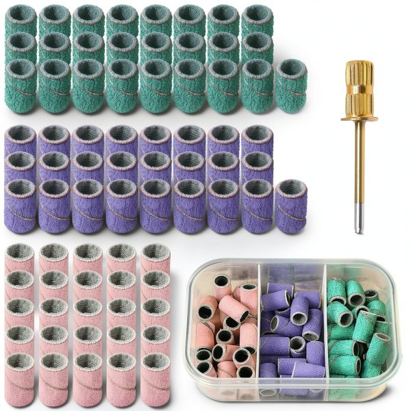 Sanding Drums Kit AM ARROWMAX 75pcs 80 120 180 Sleeves 3/32" Shank-0
