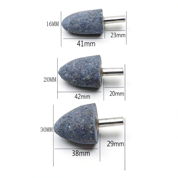 Luo ke 80 Grit 3‑Shape Mounted Abrasive Grinding Set 1/4 inch 6mm-3