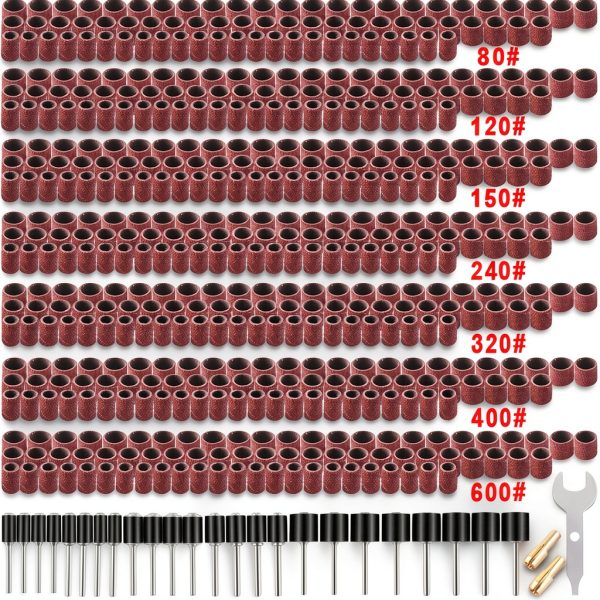 Austor Sanding Drum Set 531pcs with 7 Grits, 24 Mandrels & Extras-0